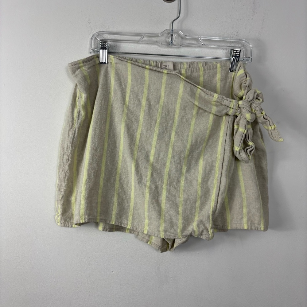 Striped Beige and Yellow Women Shorts
